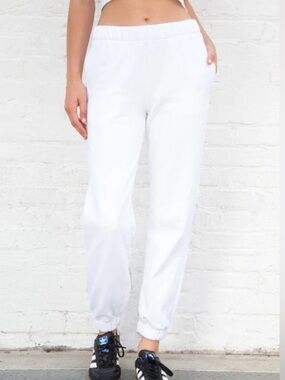 Brandy Melville White Elastic Waist Joggers
